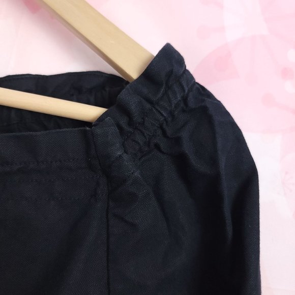 A.P.C. Linen Square Neck Top Black Tie Back Size Small - Picture 3 of 7